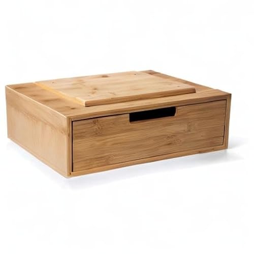 UPLIFT DESK Bamboo Under Desk Drawer – Desktop Storage with 17 lb Capacity and Safety Stop Slide, Undermount Drawer and Standing Desk Accessories for Home Office (Bamboo)