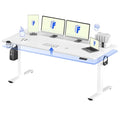 FLEXISPOT 71" x 32" Office Standing Desk, Height Adjustable Sit-Stand Desk, Quiet & Stable, with Cable Management & Cup Holder, for Commercial Use, White Top (2 Packages)