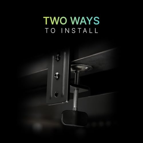 MSI MAG MT101DG - Gas Spring Dual Monitor Stand Arm, Supports 17-32" and 22 lbs, VESA Compatible, Adjustable Gas Spring Mount, Clamp & Grommet, Quick Release Plate – Black