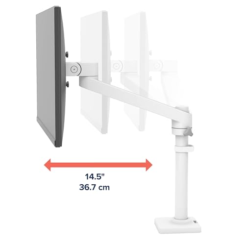 Ergotron – NX Single Monitor Arm, VESA Desk Mount – for Monitors Up to 34 Inches, 0 to 18 lbs – White