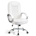 NEO Chair Office Desk Chair Computer Ergonomic Executive High Back Managerial PU Leather Lumbar Support Task Gaming Seat Adjustable Height Swivel Rolling Wheels (All White)
