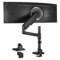 monTEK Tall Single Monitor Arm for 17 to 45 Inch Curved Screen Adjustable Upgraded Heavy Duty Ultrawide Monitor Arm Holds 35 Lbs Cable Management with C Clamp, Grommet Base, VESA 75/100mm, MA1007PBK