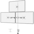 WALI Tall Triple Monitor Stand, Fully Adjustable Three Monitor Desk Mount Fits 3 Screens up to 27 inch, 22 lbs. Weight Capacity per Arm (M003-W), White