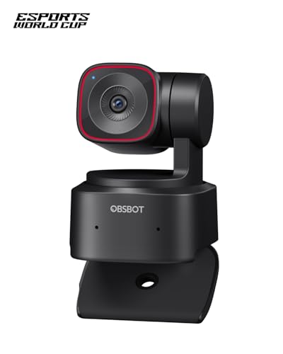 OBSBOT Tiny 2 Lite 4K Webcam for PC, AI Tracking PTZ Streaming Camera with 1/2" Sensor, Gesture Control, 60 FPS, HDR, Microphones, Web Camera for Desktop Computer, Laptop, Meeting, Video Calls, etc.