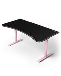 Arozzi Arena Large Gamer Desk - 63x32” Adjustable Height PC Gaming Desk with Storage for Cables & Triple-Monitor Support - Full-Surface Washable Mousepad - Pink