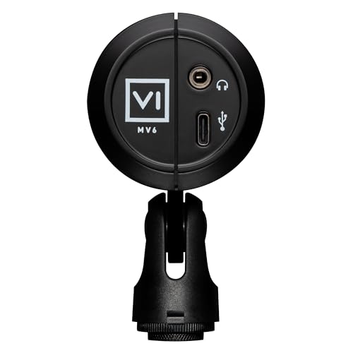 Shure MV6 USB Gaming Microphone for Streaming, Podcasting & Recording - Dynamic USB-C Mic with Voice Isolation, Auto Level Mode, DSP Audio Control & Headphone Monitoring, Black