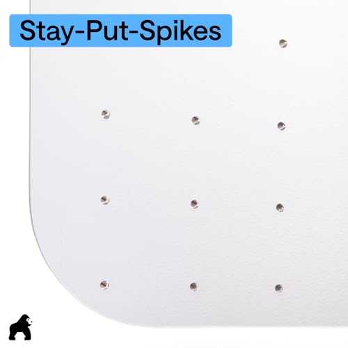 GORILLA GRIP Slip Resistant Clear Office Chair Mat for Carpet Floors, Smooth Rolling Glide Under Desk, Heavy Duty Plastic Computer Mats and Carpeted Floor Protector, Work and Gaming Chairs, 29x47