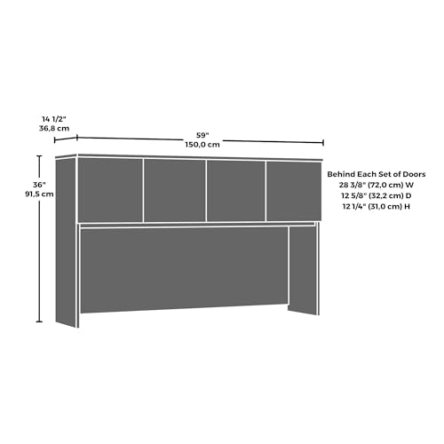 OfficeWorks by Sauder Affirm 60" X 36" Hutch, Hudson Elm Finish