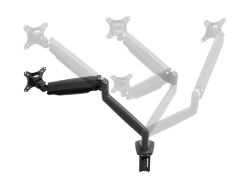 Monoprice Single Monitor Adjustable Gas Spring Desk Mount - Black, Supports Up to 34 inch Monitors, 19.8 LBS Display Weight, Smooth Full-Motion Black - Workstream Collection