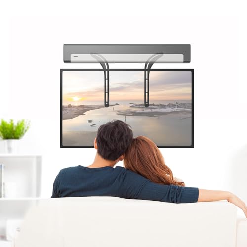 WALI Universal Soundbar Mount for TV, Heavy-Duty Bracket for Mounting Above or Below Screen, Length Up to 17",Fits Samsung,Sony,Bose,LG,Vizio,Roku,Vizio,Bose & More (SBR201)