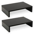 TEAMIX Wood Monitor Stand Riser-2 Pack, 2 Tier Adjustable Monitor Stand Dual Monitor Riser for 2 Monitors/Laptop/PC Black Computer Stand for Desk