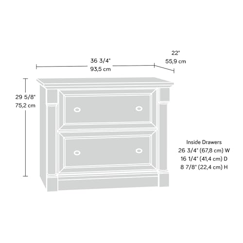 Sauder Palladia File Cabinet with 2 Drawers, Safety Mechanism, Lateral File Cabinet - Select Cherry Finish
