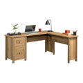 Sauder Hillmont Farm L Desk, Timber Oak Finish