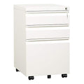 DEVAISE 3 Drawer Mobile File Cabinet with Lock, Under Desk Metal Filing Cabinet for Home Office/Legal/Letter/A4 File, Fully Assembled Except Wheels, White