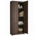 DUMOS Office Storage Cabinet, Large Capacity Organizer, Wooden Bedroom Storage Unit for CD, Blankets and Books, Suitable for Living Rooms, Office and Study Rooms, Brown