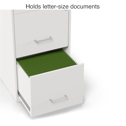 Staples 3-Drawer Vertical File Cabinet, Letter Size Documents, Lockable & Mobile, 18.9" D x 14.3" W x 26.9" H, White