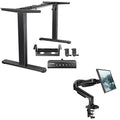 HUANUO Standing Desk Frame with 220lbs Powerful Brushless Motor, Single Monitor Mount, 13 to 32 Inch Monitor Arm