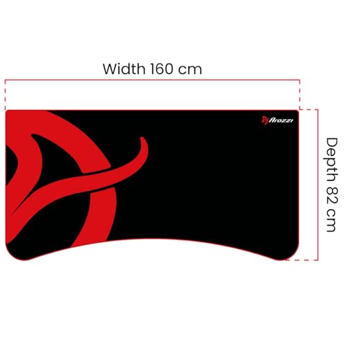 Arozzi Arena Gaming Desk Pad, Full Desk Mouse Pad for Arena Desk, Washable Desk Mat with Anti-Slip Rubber Base & Water-Resistant Surface, Black