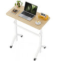 Marsail Mobile Stand Up Desk with Wheels, Adjustable Height Desk from 28.3″ to 46.5″, Rolling Standing Desk with Lockable Wheels, Portable Small Desk for Walking Pad and Treadmill, Nature