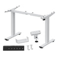 FLEXISPOT EN2 Standing Desk Frame with Clamp Power Strip and Cable Management Tray, Electric Sit Stand Desk Base with Memory Controller for Home and Office (White Frame Only)