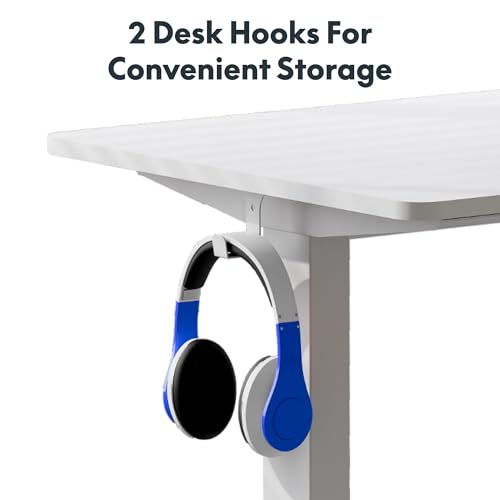 FLEXISPOT 60"x24" One-Piece Electric Standing Desk, 1" Thick Seamless Desktop for Home Office, Study & Multi-Monitor Setup, White