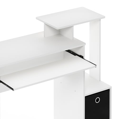 Furinno Econ Multipurpose Home Office Computer Writing Desk, White/Black