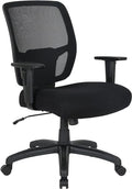 Amazon Basics Big and Tall Mesh Office Chair with Adjustable Armrests, Lumbar Support, Adjustable Height, 400lbs Capacity, Black