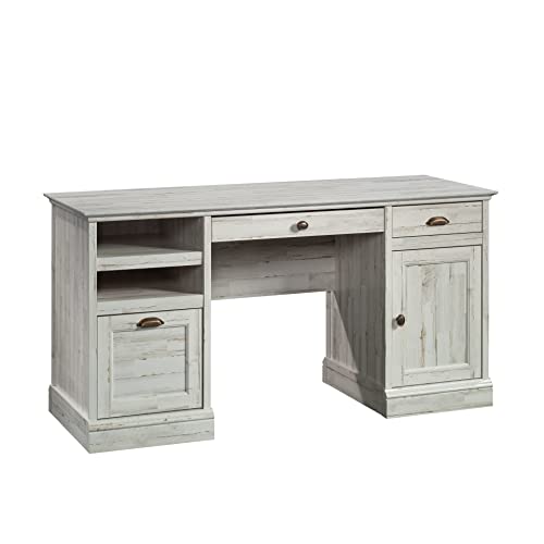 Sauder Barrister Lane Executive Desk, White Plank Finish