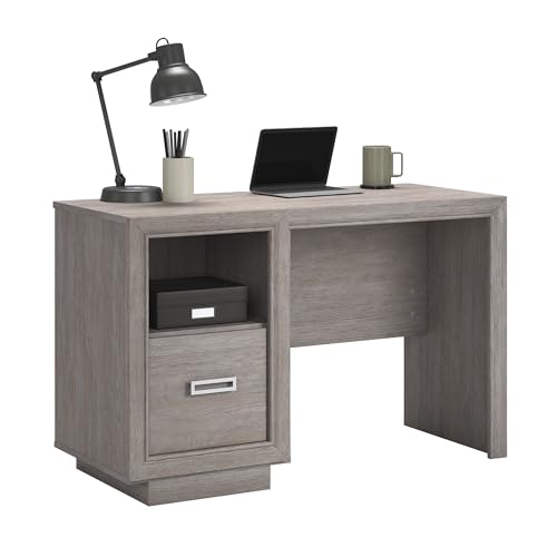 Sauder Hayes Garden Desk with File Drawer, Ashen Oak Finish
