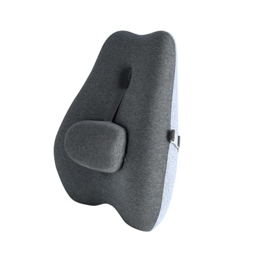 Adjustable Lumbar Support Pillow for Office Chair Improve Lower Back Pain Relief & Sitting Posture Back Support Pillow with Adjustable Slider Ergonomic Memory Foam Back Cushion for Long Sitting（1 Pcs）