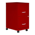 Lorell LYS SOHO File/File Mobile File Cabinet, Red