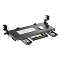 OUKMIC Large Height Adjustable Keyboard Tray with Sturdy C-Clamp Mount and Storage Drawer, 27"(31" Including Clamps) x 12" Slide Out Ergonomic Keyboard Trays for Home and Office, Black