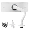monTEK Single Monitor Arm with USB for Max 45 Inch Ultrawide Screens Adjustable Monitor Desk Mount Holds 35 Lbs Cable Management with C Clamp/Grommet Desk Mount, VESA 75/100mm