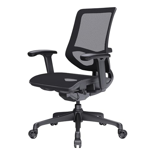WorkPro® 1000 Series Ergonomic Mesh/Mesh Mid-Back Task Office Chair, Black/Black, BIFMA Compliant