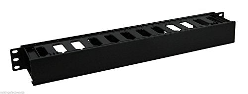 Raising Electronics 1U Horizontal Rack Mount Cable Management Unit with Panel Plastic 19" Rack Mount