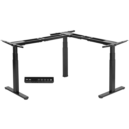 VIVO Black Electric Corner 3 Leg Standing Desk Frame, DESK-V130EB