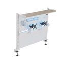 EUREKA ERGONOMIC Desk Pegboard with Dual Monitor Stands, LED Metal Pegboard for Gaming Desk, Privacy Panel with 4 Accessories Modular Hanging, Computer Accessories for Office, 43 x 34 Inch, White