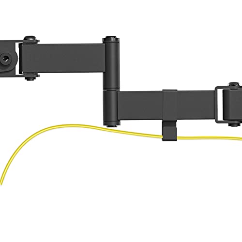 WALI Single Monitor Arm Mount for 17 to 32" Monitors, Full Motion Steel Monitor Pole Mount Bracket with Removable VESA Plate 75mm and 100mm, Vesa Mount for Outdoor, Gazebo, RVs (011ARM), Black