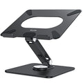 BESIGN LSX7 Laptop Stand with 360 Rotating Base, Ergonomic Adjustable Notebook Riser, Foldable Computer Holder Compatible with 10-15.6" Laptops (Black)