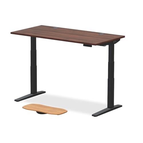 UPLIFT DESK V3 2-Leg Walnut Laminate Wood Standing Desk – Adjustable Height, Advanced 1-Touch Memory Keypad, Under Desk Cable Management, Wire Grommets & Rocker Board (Black C-Frame, 60 x 30 inch)
