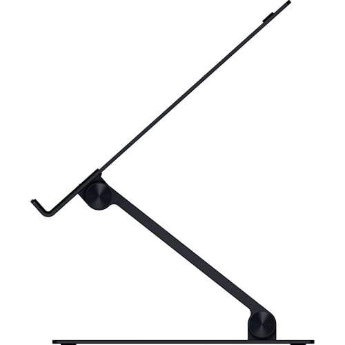 Razer Adjustable Laptop Stand: Supports Phones, Tablets, Laptops, Macbooks up to 18" - Adjust Height and Tilt - Durable Aluminum Construction - Vented Design - Foldable for Storage & Travel - Black