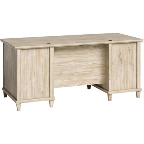 Sauder Hammond Executive Desk in Engineered Wood-Chalk Oak Finish