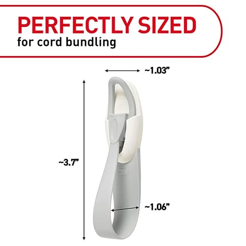 Command Cord Bundlers, Plastic, Damage-Free Organizer, No Tools for Electrical Cables, 6 Gray Bundlers and 12 Strips
