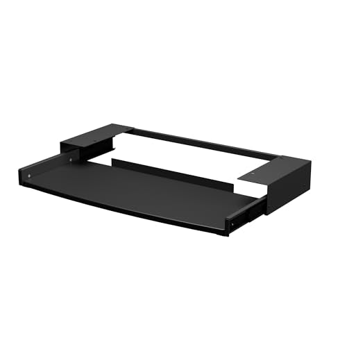 Vari Slide-Out Keyboard Tray – Ergonomic Under-Desk Pull-Out Shelf with Smooth-Glide 9.5" Access, Space-Saving Design, Fits Full-Size Keyboard & Mouse, Easy Install + VariDesk Compatible (Black)