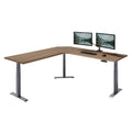 Vari ComfortEdge 80x80 L-Shape Electric Standing Desk – Height Adjustable Sit-Stand VariDesk for Corner Office with Reversible Left/Right Design + Walnut Top/Slate Legs (Ships in 3 Boxes)