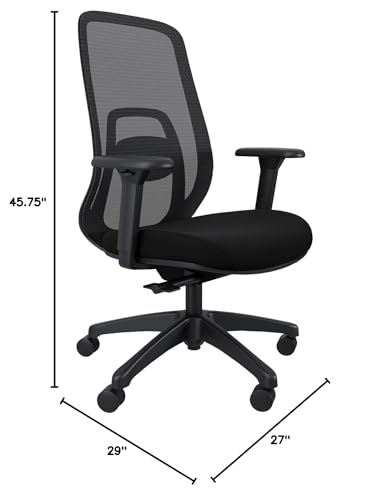 Vari Ascent Ergonomic Desk Chair for Home Office with Wheels, Breathable Mesh Back, Lumbar Support, Adjustable Seat Depth & Height, 20 Degree Tilt Function – Easy Assembly (Black/Black)