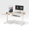 EUREKA ERGONOMIC 55 Inch L Shaped Electric Standing Desk, Height Adjustable Computer Gaming Desk with Keyboard Tray, Mouse Pad, Home Office Work, Maple Wood, Left Side