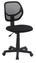 Amazon Basics Low Back Office Chair, Breathable Mesh, Height Adjustable, Padded Seat, Rolling Wheels, Swivel, Back Support, Sturdy, 21.25" D x 22.5" W x 38" H, Black