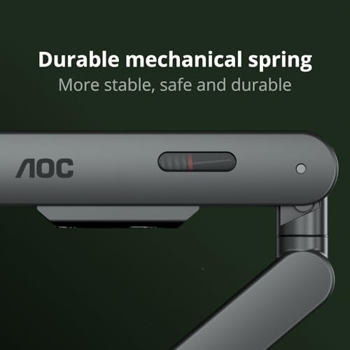 AOC AM420G Dual Monitor Stand - Full Adjustable Monitor Desk Mount Swivel Vesa Bracket with C Clamp, Grommet Mounting Base for 17 to 34 Inch Computer Screens - Each Arm Holds 4.4 to 19.8lbs