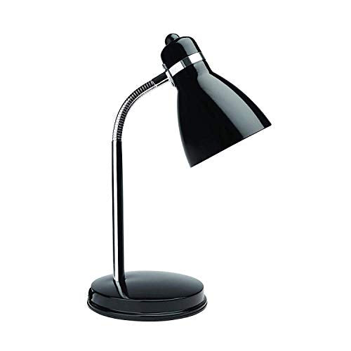 Newhouse Lighting NHDK-OX-BK Oxford Black Metal Flexible Classic Desk or Table Lamp for Office or Bedroom Use